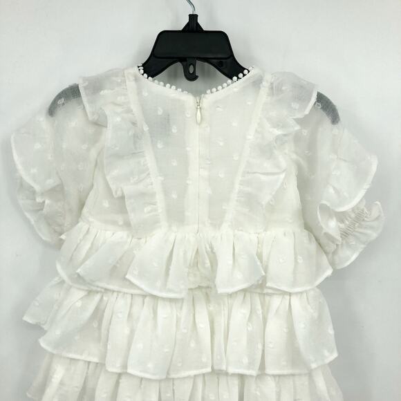 BARDOT Baby Taylor Tiered Dress 3-6 Months White Ivory Ruffled Lace Trim NWT - Picture 5 of 9